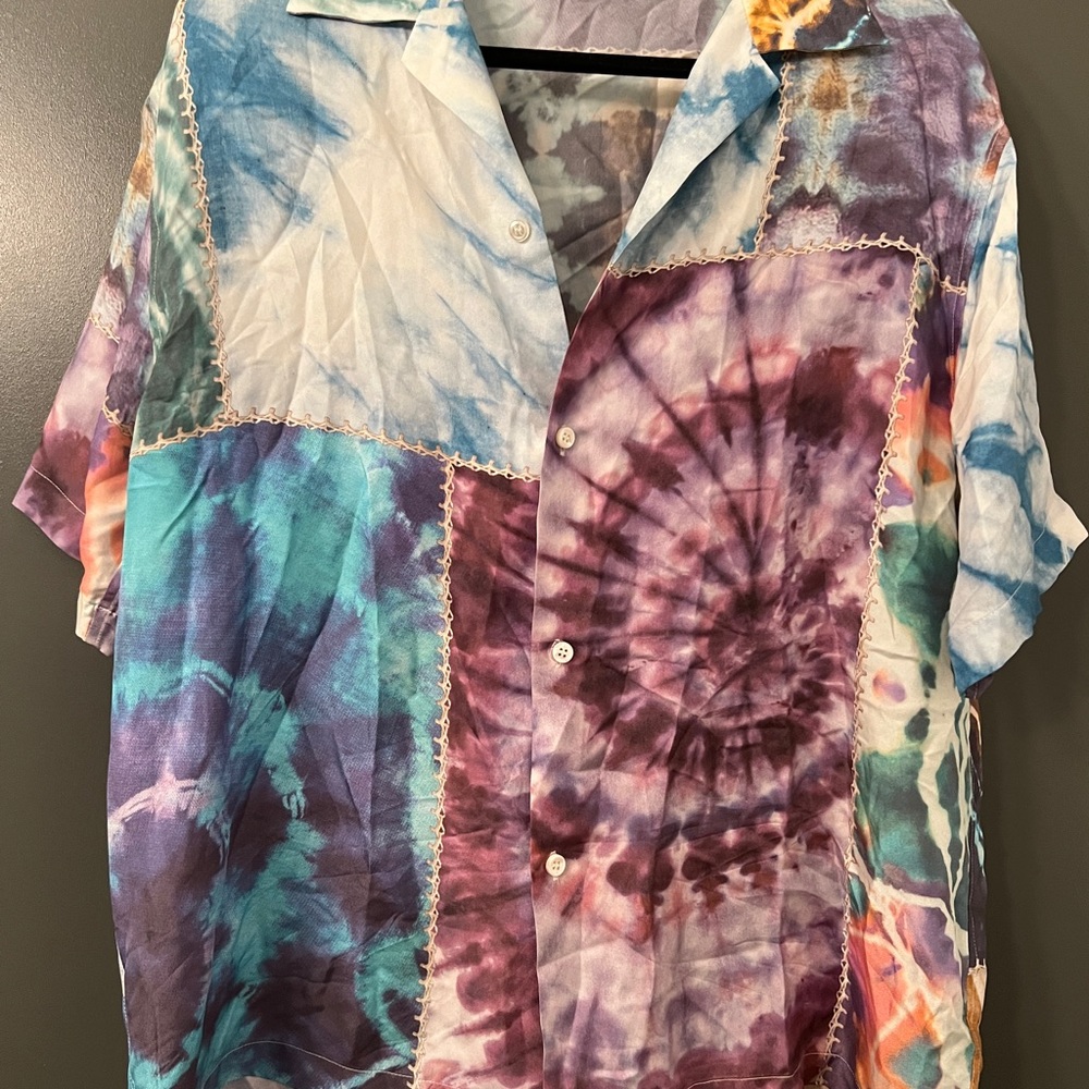 Men’s pure silk Amiri Button Down Casual Shirt